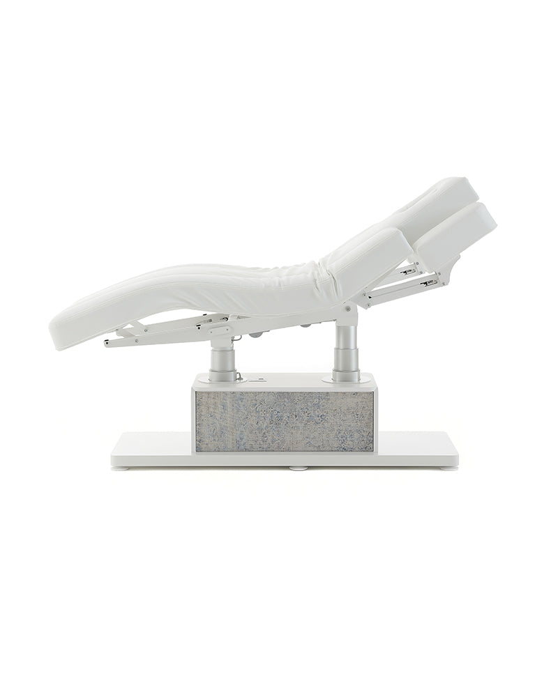 The Clair - Hvit og grå massasjebord - med motor - med justerbare armlener